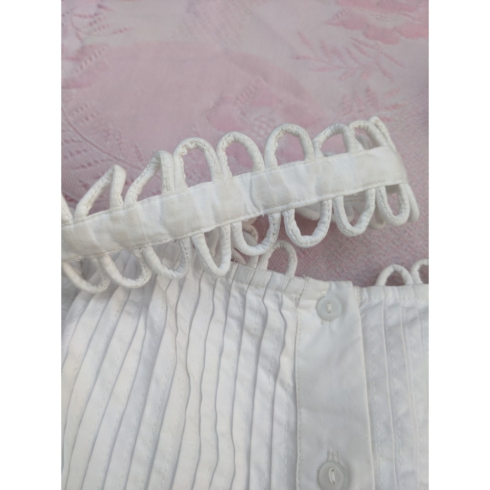 Forever That Girl Adrianna Lace Romper L White Wide Bloomer Shorts Boho Smocked - Picture 14 of 16